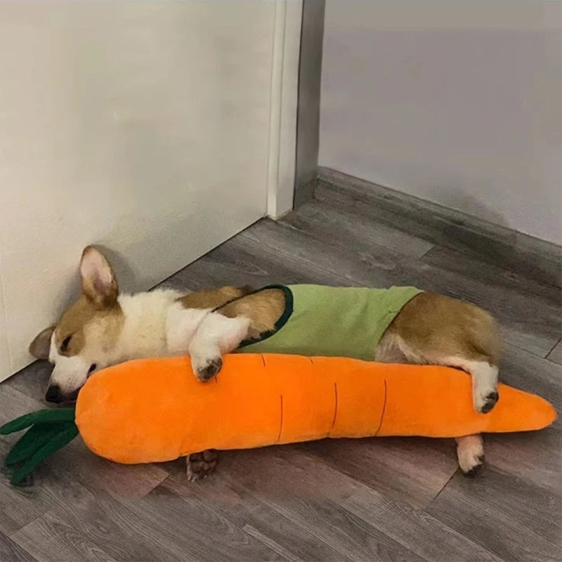 Dog Toy Pet Carrot Plush Toy Vegetable Chew Toy for Small Medium Large Dogs Universal Pet Sound Playing Toy Pet  Accessories
