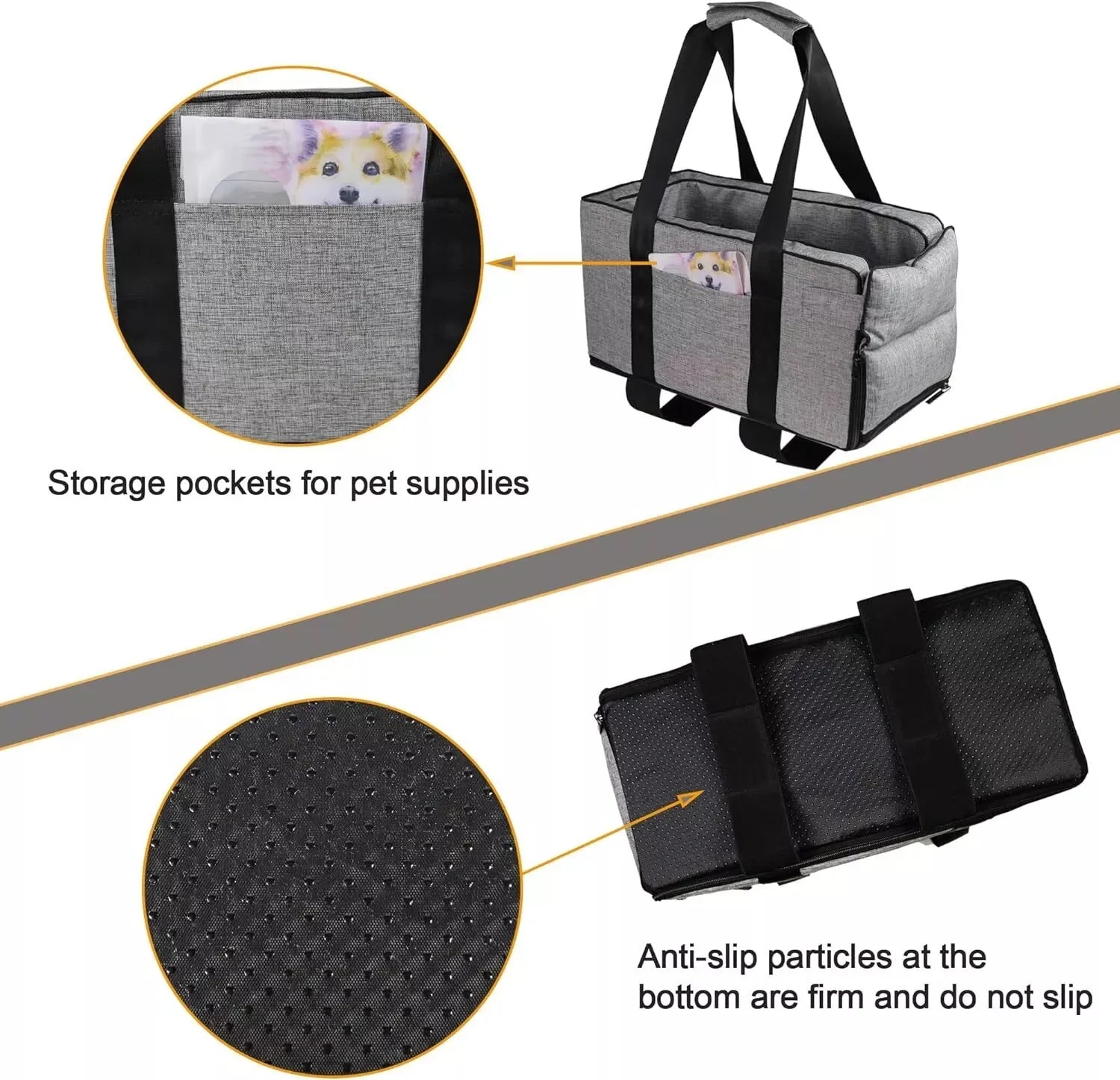 Pet Safety Booster Seat Central Car Seat for Cats Dogs Secure Safety Travel Seat For medium/Small Dog Cat Travel Bag