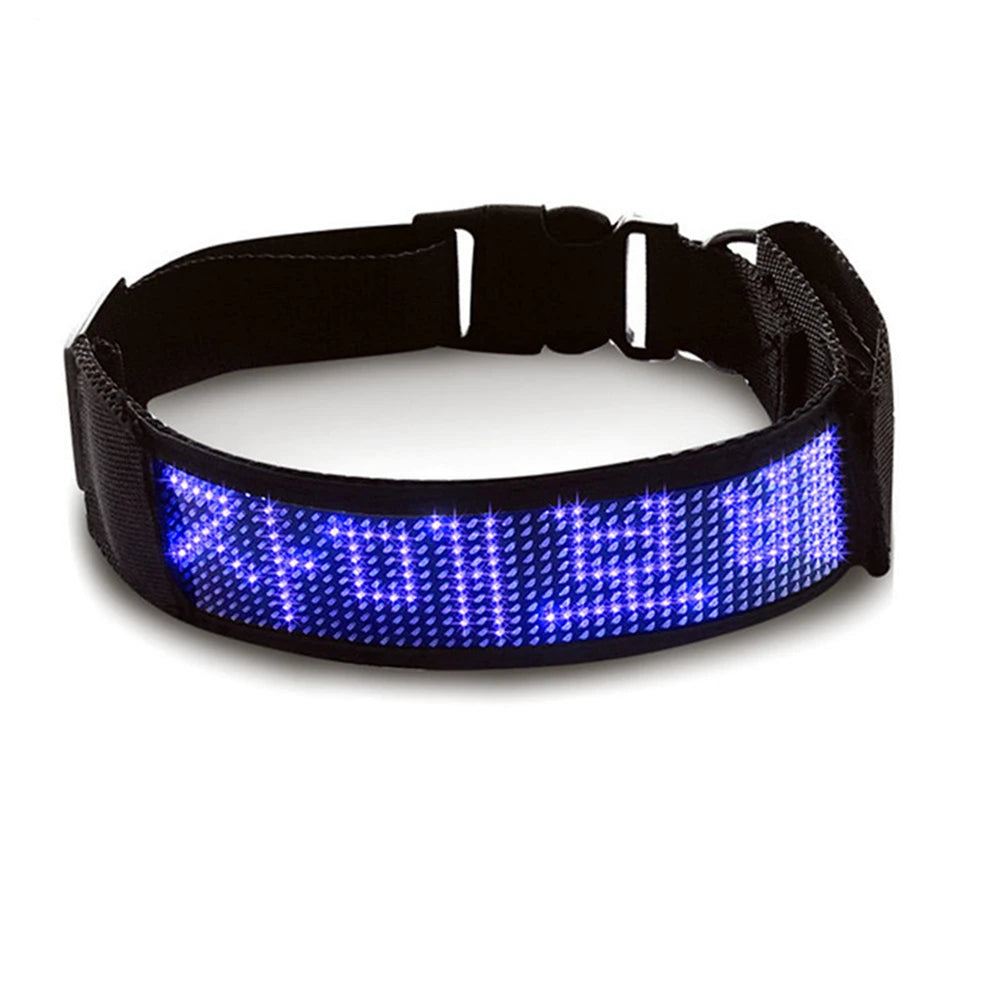 1 Pcs Pet Dog Collar Waterproof Bluetooth Programmable LED Display Board Pet Dog Collar Adjustable Dog Name Sign