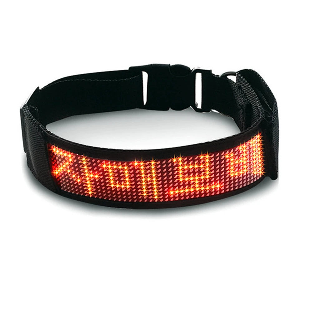 1 Pcs Pet Dog Collar Waterproof Bluetooth Programmable LED Display Board Pet Dog Collar Adjustable Dog Name Sign