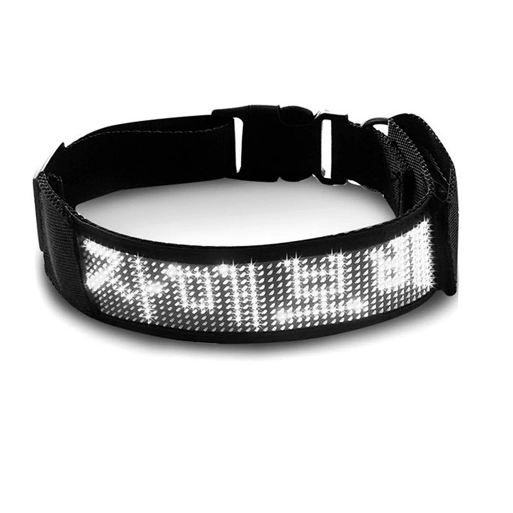 1 Pcs Pet Dog Collar Waterproof Bluetooth Programmable LED Display Board Pet Dog Collar Adjustable Dog Name Sign