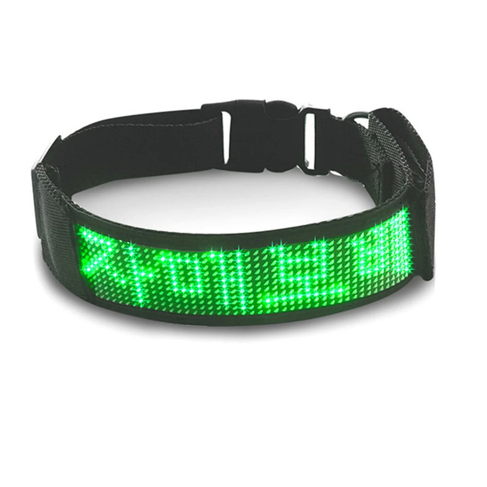 1 Pcs Pet Dog Collar Waterproof Bluetooth Programmable LED Display Board Pet Dog Collar Adjustable Dog Name Sign