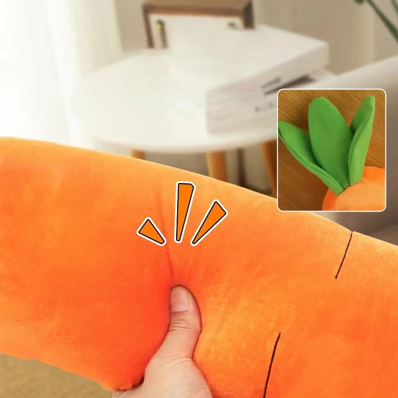 Dog Toy Pet Carrot Plush Toy Vegetable Chew Toy for Small Medium Large Dogs Universal Pet Sound Playing Toy Pet  Accessories