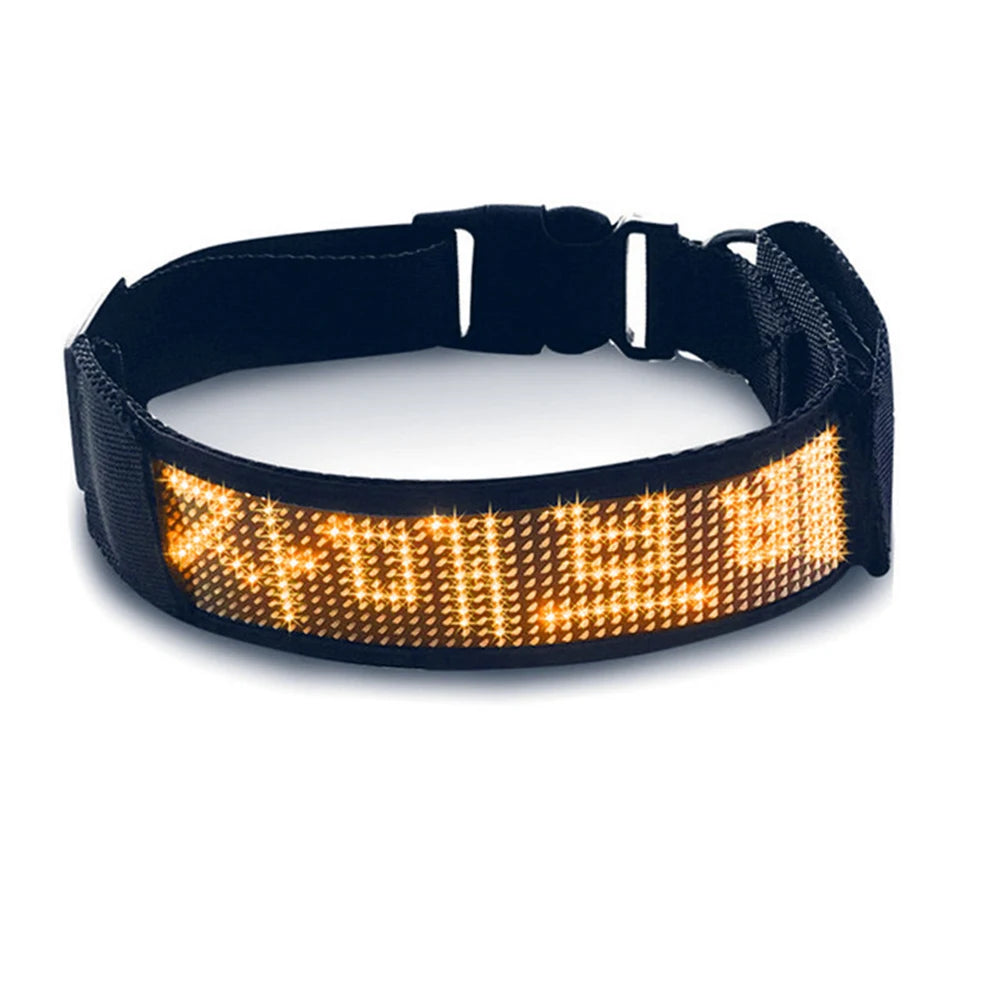 1 Pcs Pet Dog Collar Waterproof Bluetooth Programmable LED Display Board Pet Dog Collar Adjustable Dog Name Sign