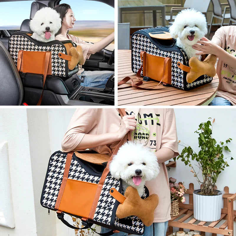 Pet car bag portable pet home multi-function armrest box dog shoulder bag center console